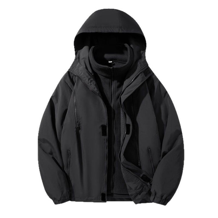 Herren zweiteiliger Regen- und Thermojacke mit abnehmbarer Fleece-Innenjacke und winddichter Membran Drune