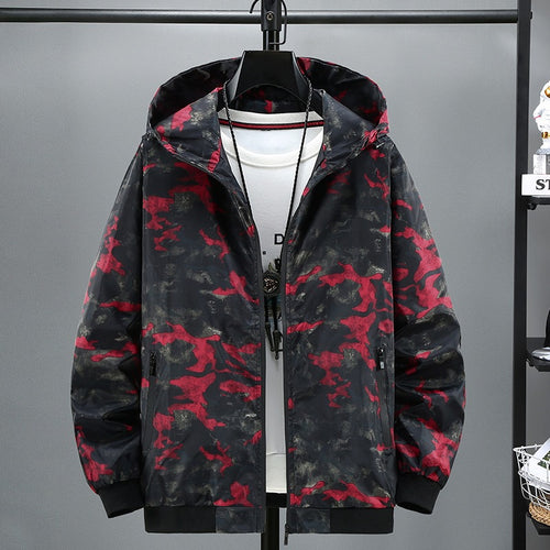 Herren Modische Kapuzenjacke mit Camouflage-Muster Drune