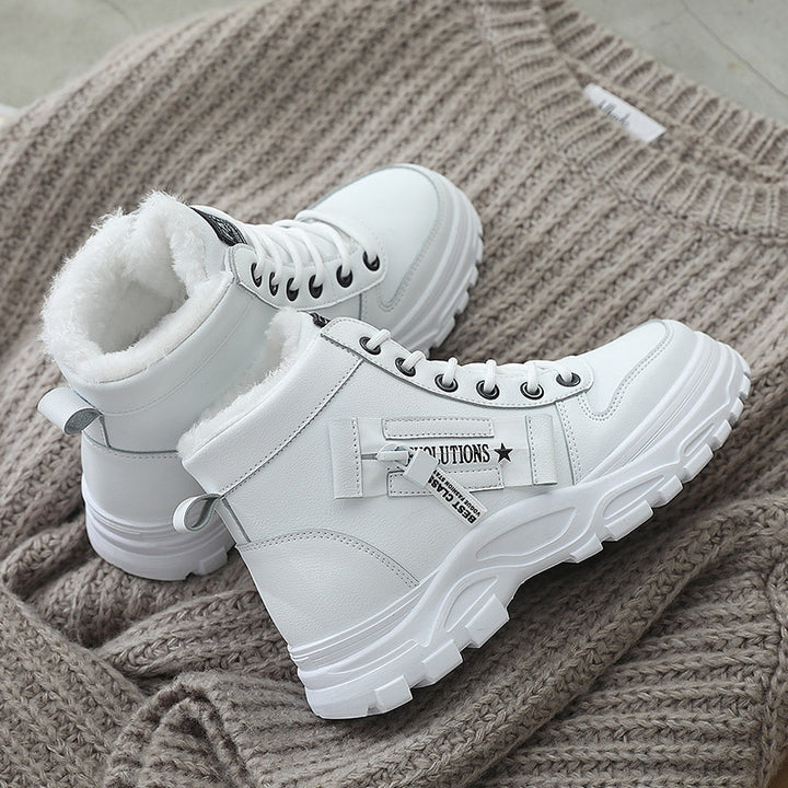Damen Gefütterte High‑Top Winterboots mit Teddyfutter, robuster Lug‑Sohle und Schnürung Drune