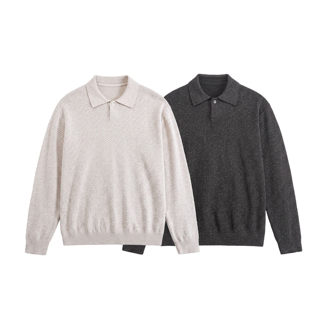 Herren Strick-Poloshirt mit strukturiertem Garn und relaxed Fit Drune