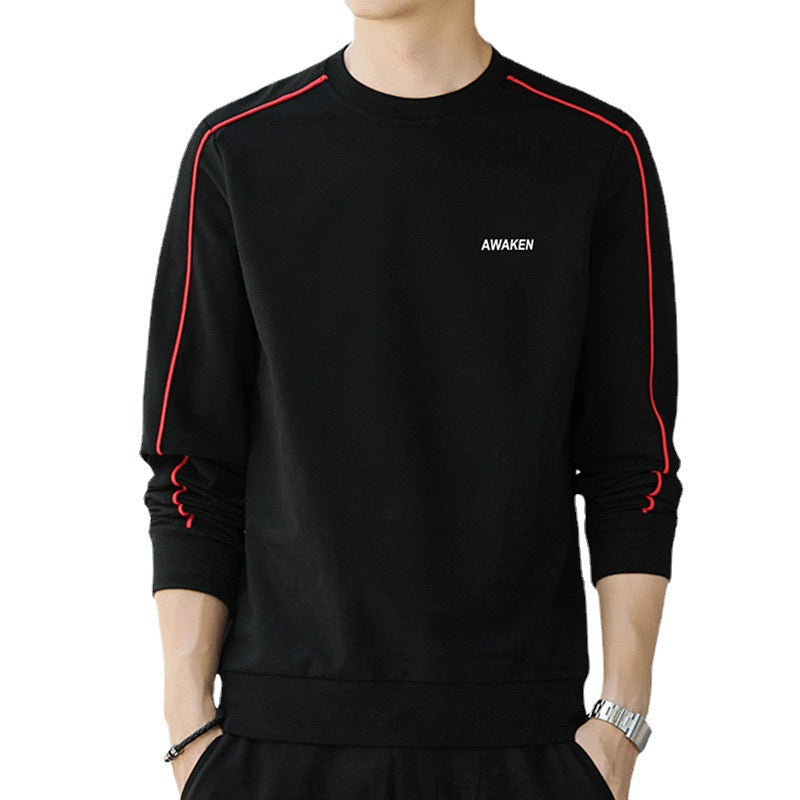 Herren Crewneck‑Sweatshirt mit Kontrastpaspel und schmaler Silhouette Drune