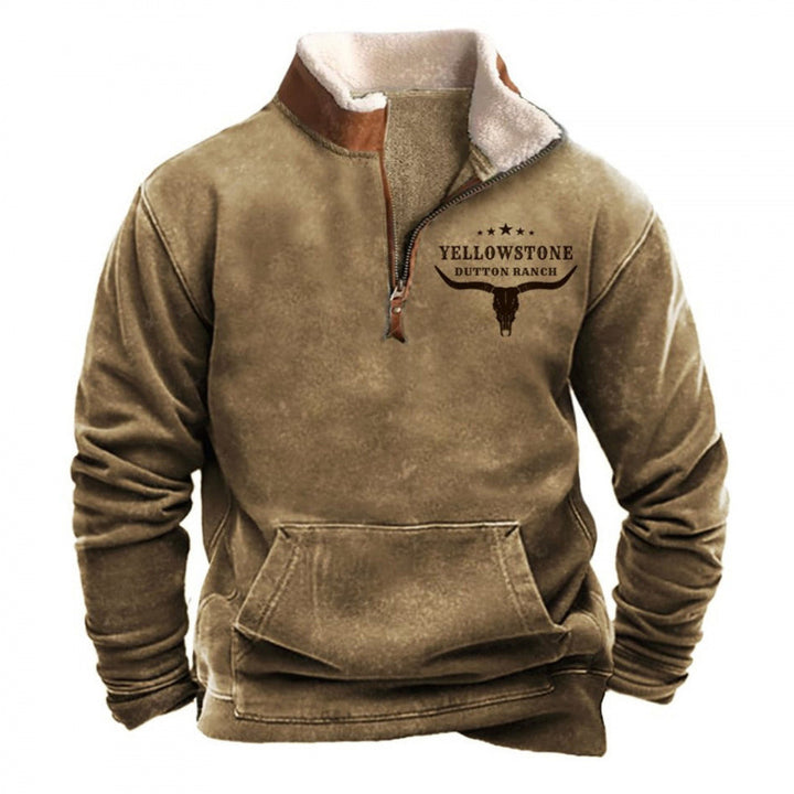 Herren Wärmender Fleece-Pullover mit Stehkragen Drune