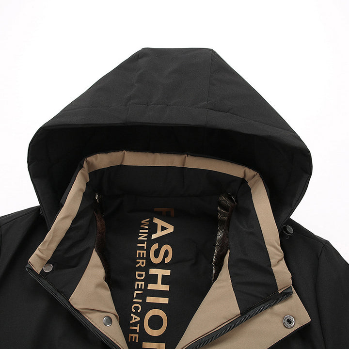 Herren Thermoisolierte Steppjacke mit Kunstfell-Innenfutter und Kapuze Drune