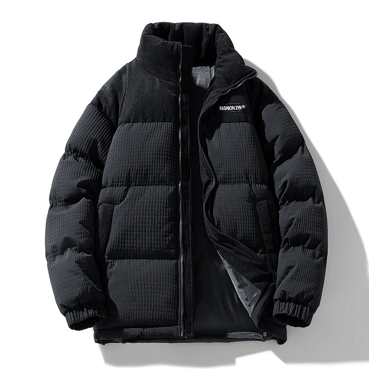 Herren Wattierte Cordoptik Steppjacke mit hohem Stehkragen und Thermofutter Drune