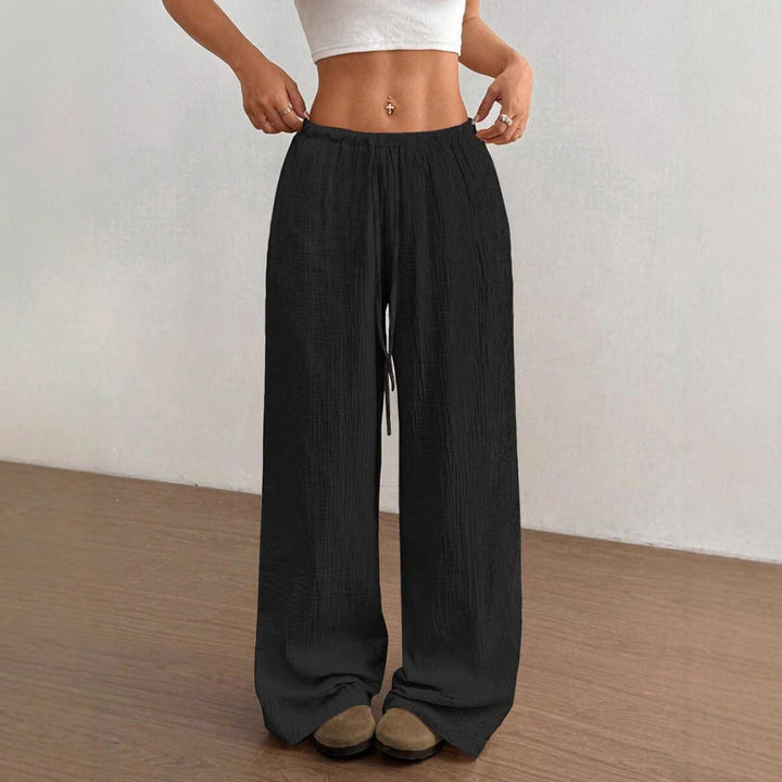 Damen Weite Sommerhose mit elastischem Bund und lockerem Schnitt Drune