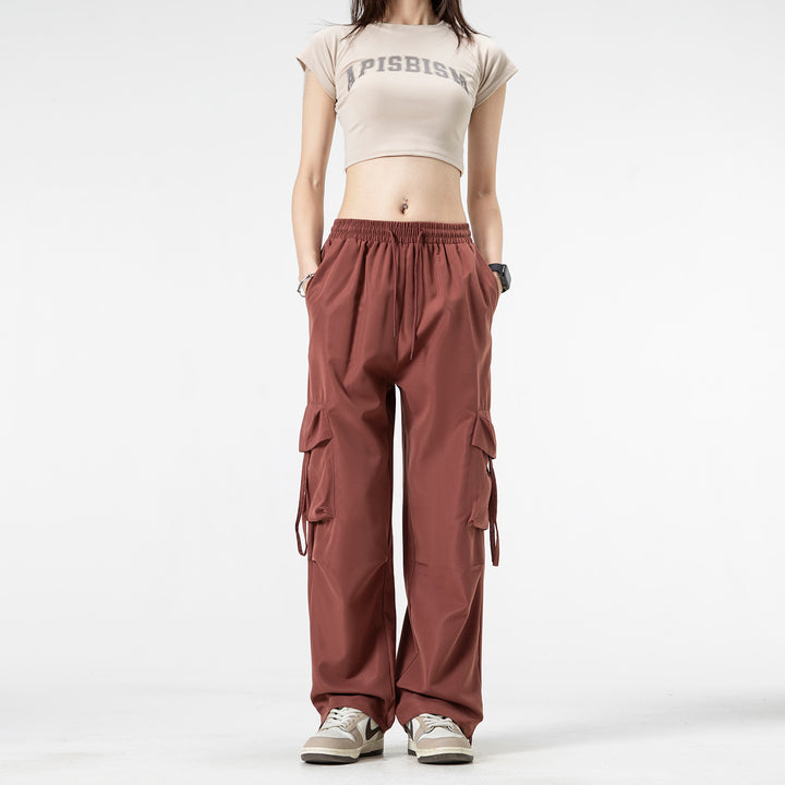 Unisex Weite Cargo‑Hose im Baggy‑Cut mit Tunnelzugbund, Mehrfachklappen und verstellbaren Beinabschlüssen Drune