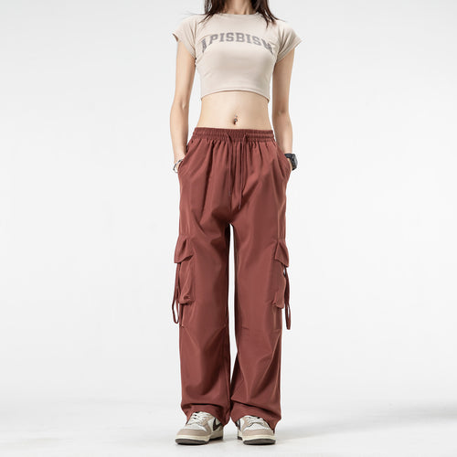Unisex Weite Cargo‑Hose im Baggy‑Cut mit Tunnelzugbund, Mehrfachklappen und verstellbaren Beinabschlüssen Drune