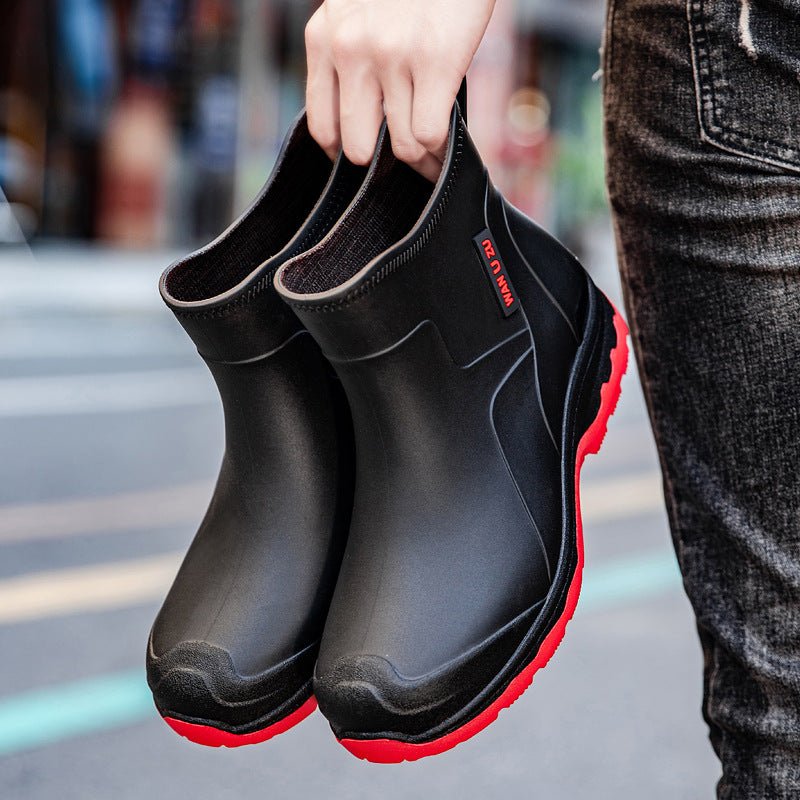 Herren Schlupf-Ankle-Gummistiefel mit stoßdämpfender Leichtsohle und griffiger Profilsohle Drune