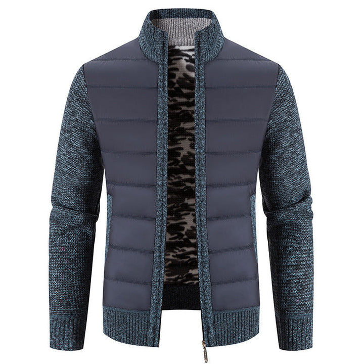 Drune | Herren Winter Steppjacke mit gestrickten Ärmeln und Reißverschlussverschluss