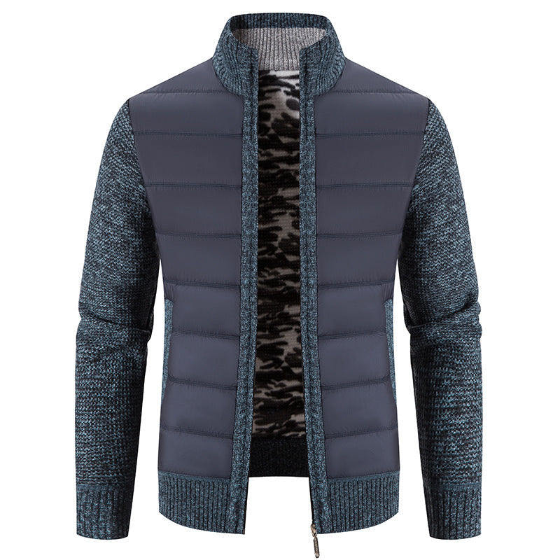 Herren hybride Steppjacke mit modischem Strickdesign Drune