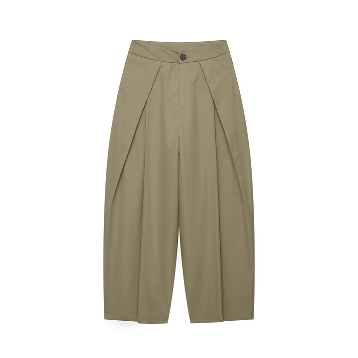 Damen Zweiteiler Kurzcape-Jacke mit Stehkragen und hochtaillierter Plissee-Culotte Drune