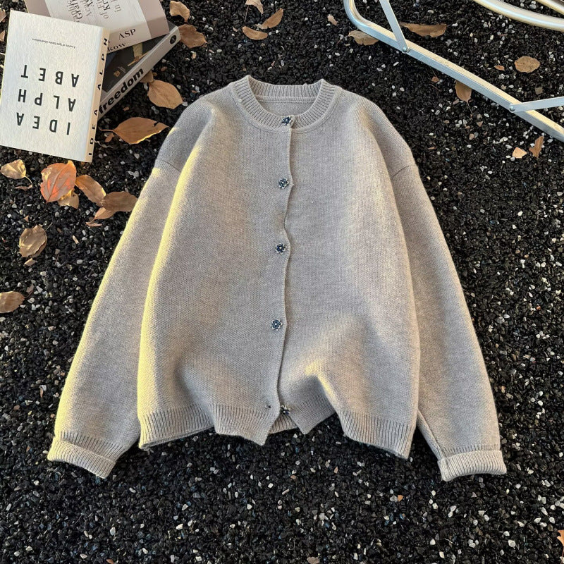 Unisex Kuscheliger melierter Feinstrick-Pullover mit Raglanärmeln und geripptem Rundhals Drune