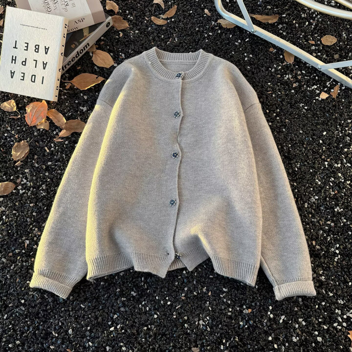 Unisex Kuscheliger melierter Feinstrick-Pullover mit Raglanärmeln und geripptem Rundhals Drune