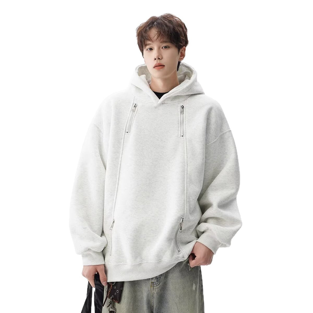 Herren Urbaner Oversized Hoodie mit Reißverschlüssen Drune