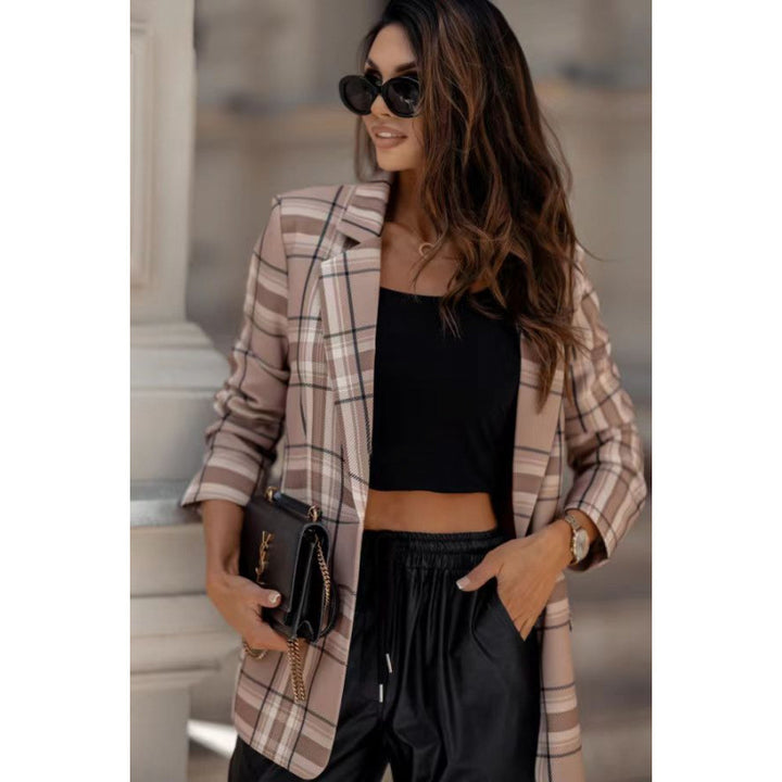 Damen Karoblazer im modernen Oversized-Schnitt mit eleganten Details Drune