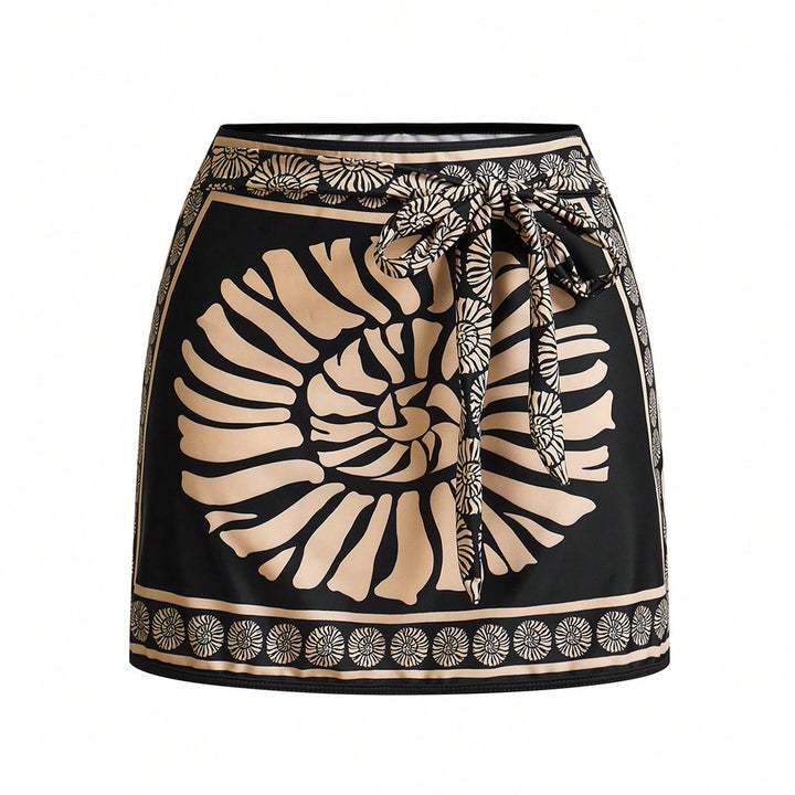 Damen Badeanzug mit eleganten Rüschendetails und passendem Saumrock Drune