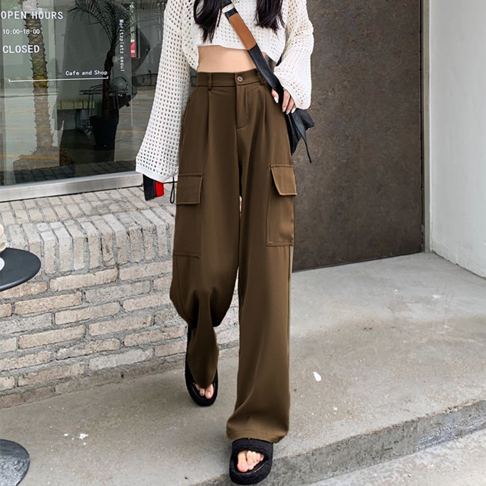 Damen Elegante Cargo-Hose mit weitem Schnitt Drune