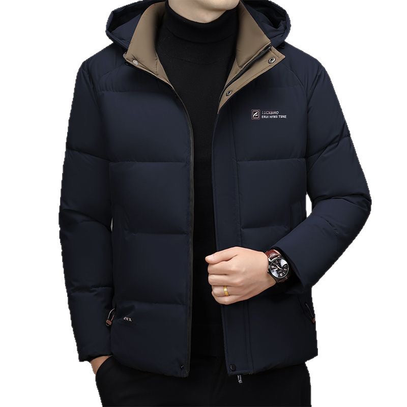 Herren Wattierte Stehkragenjacke mit wasserabweisender Oberfläche und Reißverschlusstaschen Drune