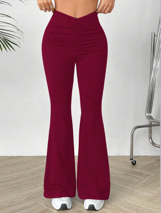 Damen Hochtaillierte Bootcut-Hose Drune