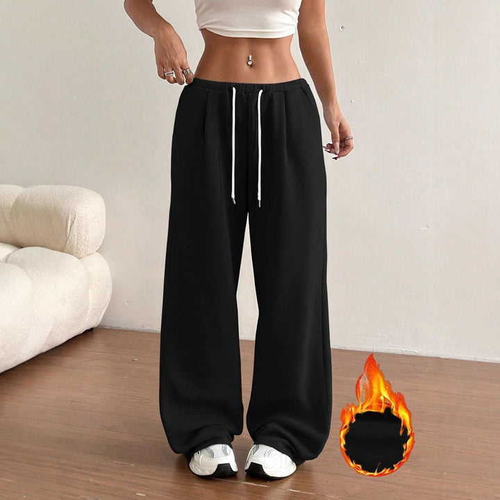 Damen Legere Freizeithose mit elastischem Bund und Bindegürtel Drune