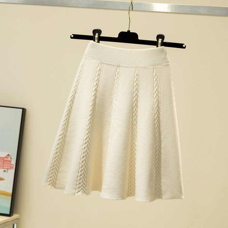 Damen Eleganter, plissierter Maxirock aus hochwertigem Strick Drune
