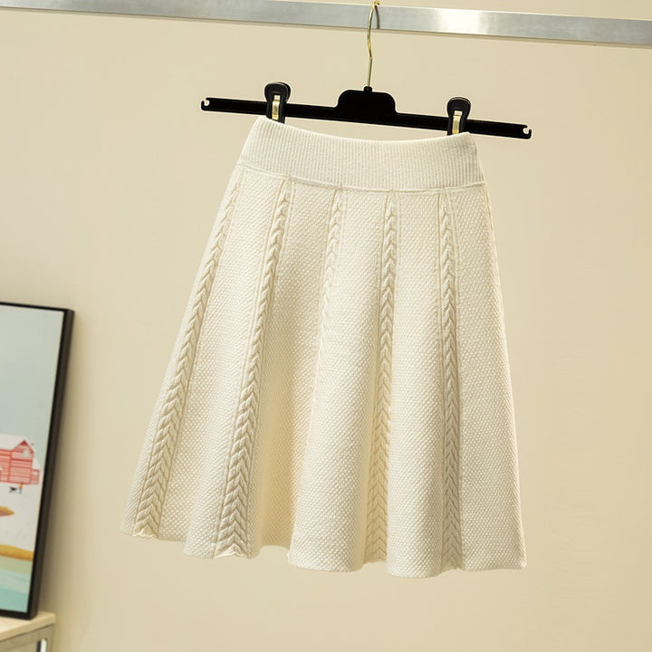 Damen Eleganter, plissierter Maxirock aus hochwertigem Strick Drune