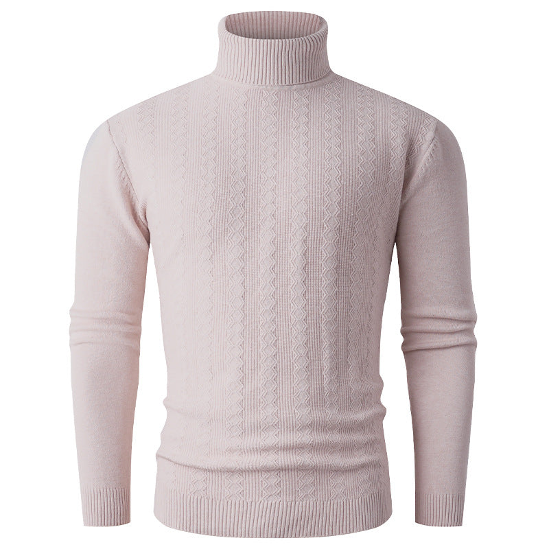 Herren Rollkragenpullover aus Feinstrick mit Zopfmuster und schmaler Silhouette Drune