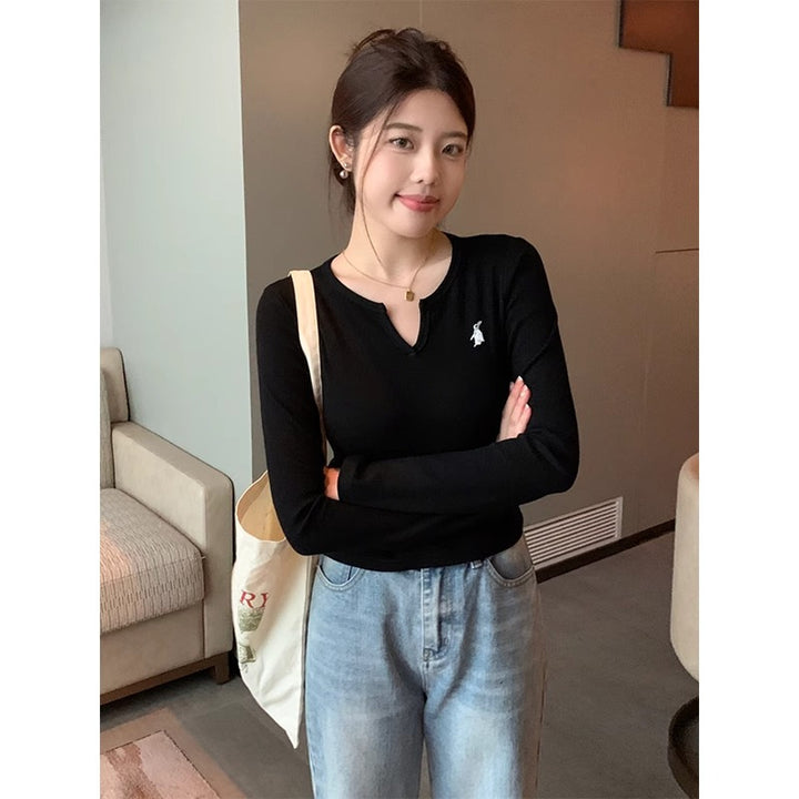 Damen lässiges cropped Langarmshirt Drune