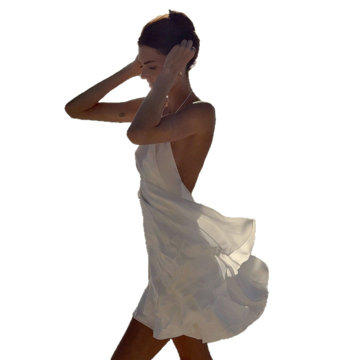Damen Maxikleid mit elegantem V-Ausschnitt und verstellbarem Taillenband Drune