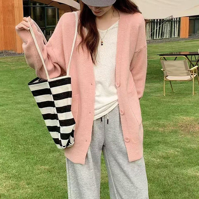 Damen Bequemer Oversized Cardigan Drune