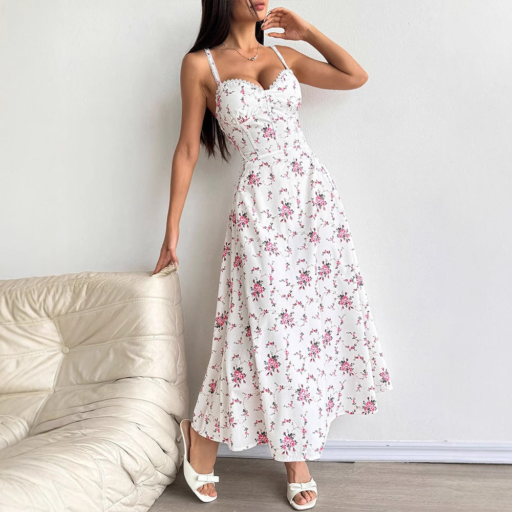 Damen Sommerkleid mit floralem Muster Drune