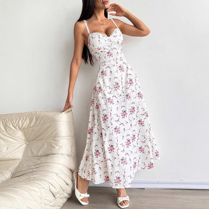 Damen Sommerkleid mit floralem Muster Drune