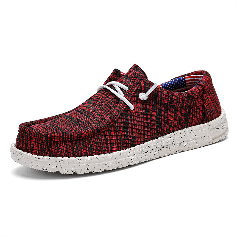 Herren Legerer Canvas-Mokassin-Slipper mit geflochtener Schnürung und gefleckter EVA-Sohle Drune