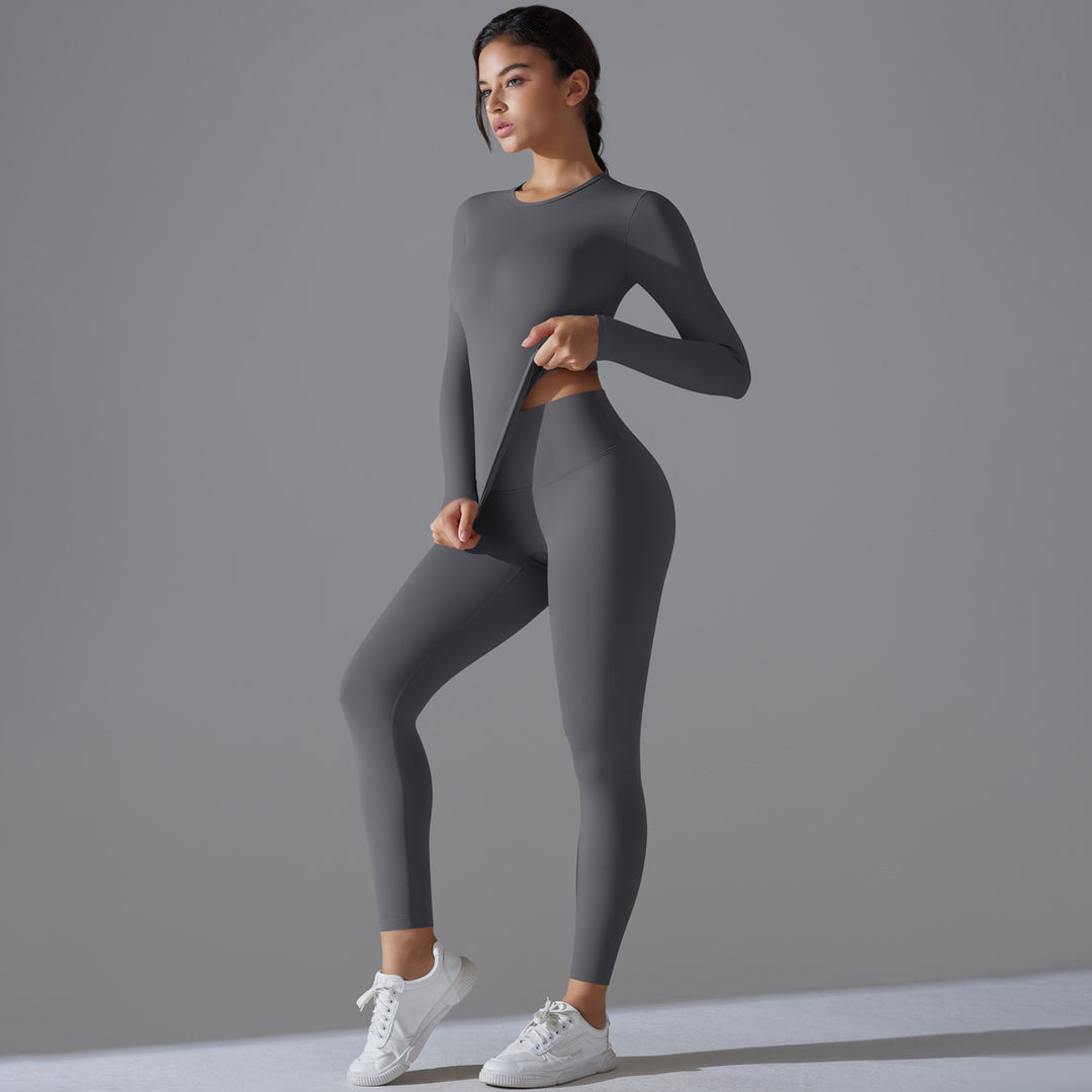 Damen Sport-Set mit langem Ärmel und Leggings Drune