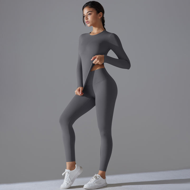Damen Sport-Set mit langem Ärmel und Leggings Drune