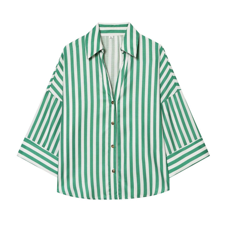 Damen Hemdblusenshirt mit lässigem Schnitt und eleganten 3/4-Ärmeln Drune