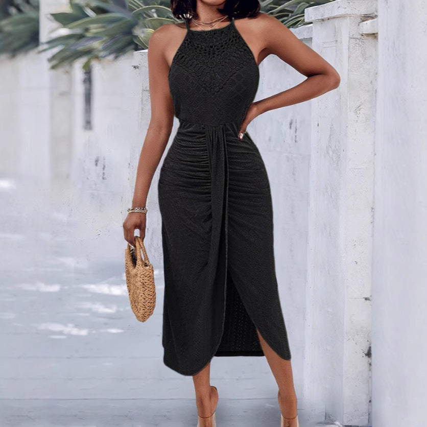 Damen Maxikleid mit geflochtenem Detail und elegantem Taillenschnitt Drune