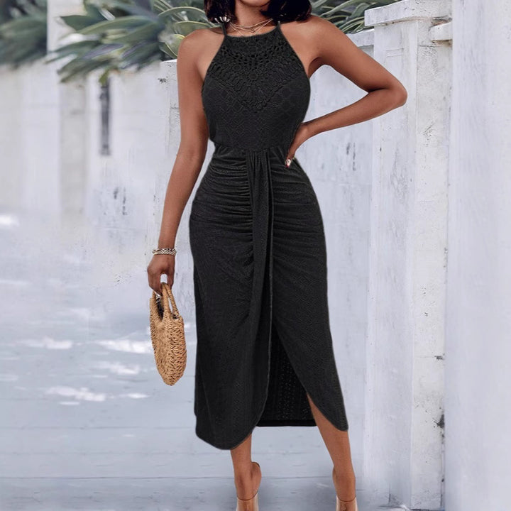 Damen Maxikleid mit geflochtenem Detail und elegantem Taillenschnitt Drune