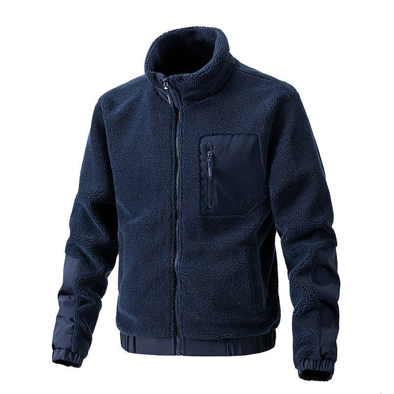 Herren Fleecejacke mit hochgeschlossenem Kragen und seitlichen Reißverschlusstaschen Drune
