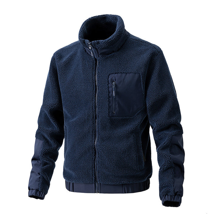 Herren Fleecejacke mit hochgeschlossenem Kragen und seitlichen Reißverschlusstaschen Drune