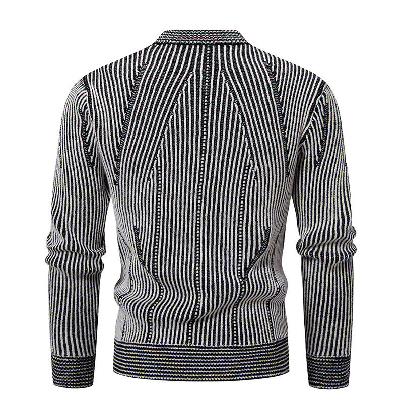 Herren elegante Strickjacke mit V-Ausschnitt und feinem Kabelmuster Drune
