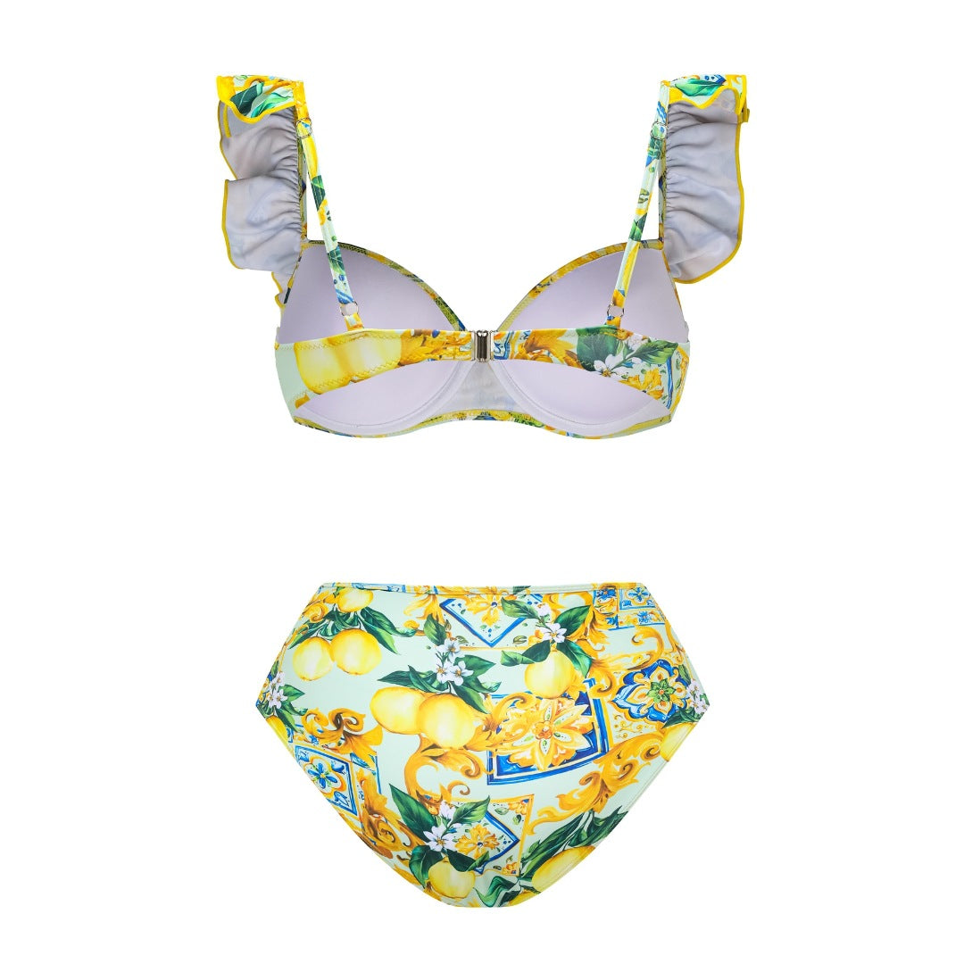 Damen Bikiniset mit elegantem Rüschendesign und maxi Rock Drune