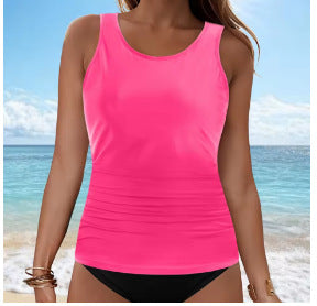 Damen Tankini-Oberteil mit Raffung Drune