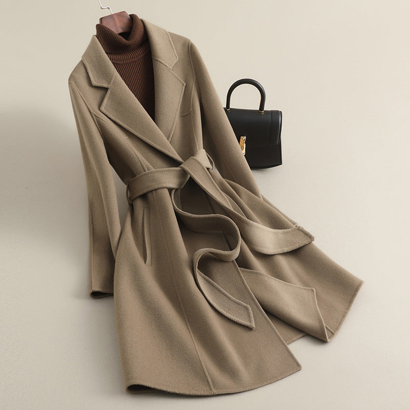 Damen Eleganter Wollmantel mit praktischen Taschen Drune