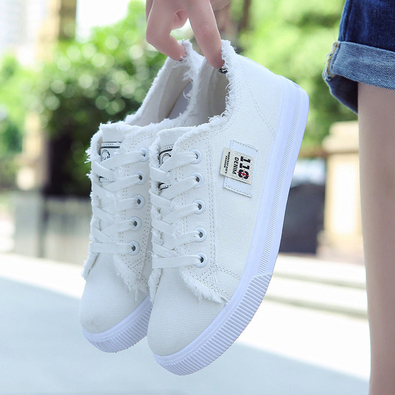 Damen Backless Denim-Slip-On Sneaker mit Schnürdetail und gepolstertem Fußbett Drune