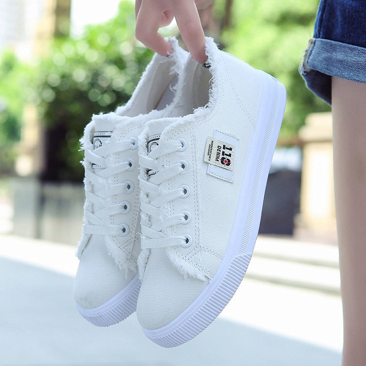 Damen Backless Denim-Slip-On Sneaker mit Schnürdetail und gepolstertem Fußbett Drune