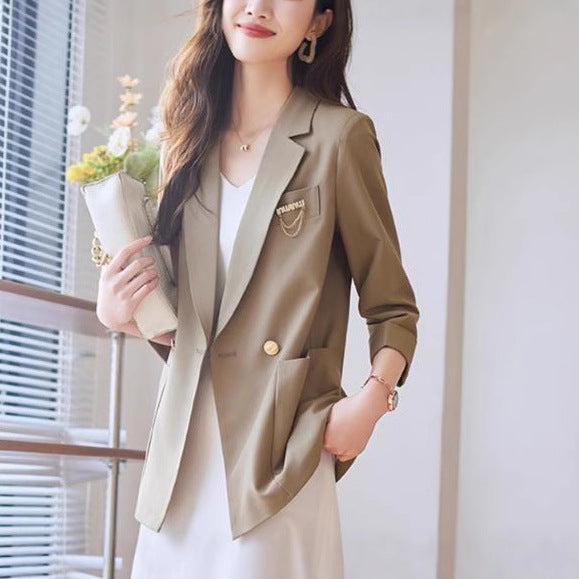 Damen modischer Blazer mit eleganten Knopfdetails Drune