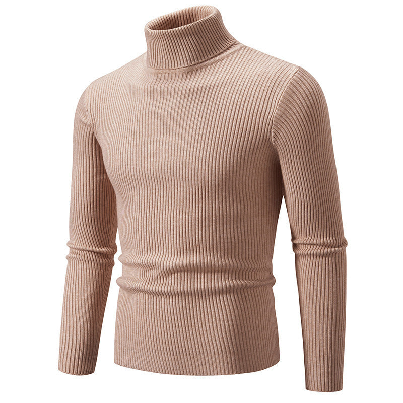 Herren Rollkragenpullover aus fein geripptem Material Drune