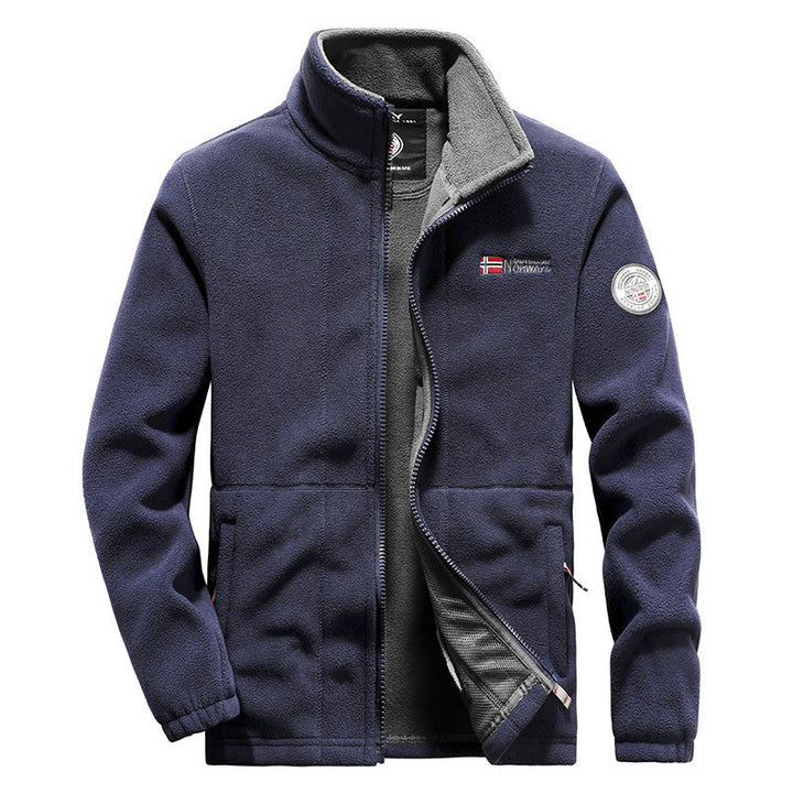 Herren nan hochwertige Microfleece-Outdoorjacke mit Stehkragen, durchgehendem Reißverschluss und isolierendem Fleece-Innenfutter Drune