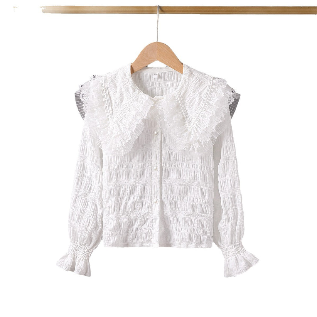 Damen Bluse mit voluminösem Rüschenkragen Drune